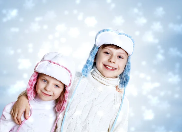 Πορτρέτο του παιδάκι σε φθορά χειμώνα — Φωτογραφία Αρχείου