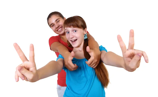 Две девочки-подростки вместе — стоковое фото