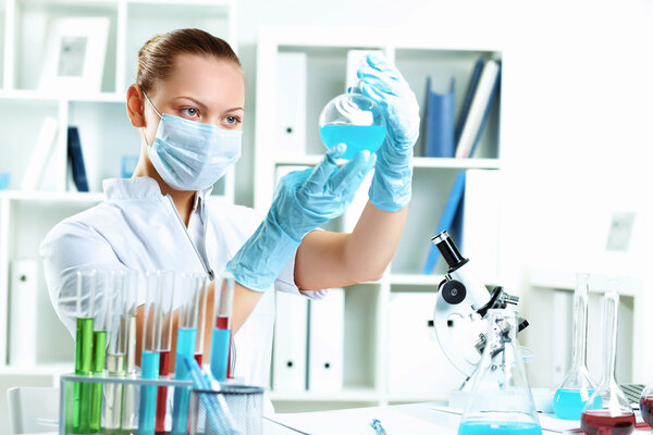 Young scientist working in laboratory