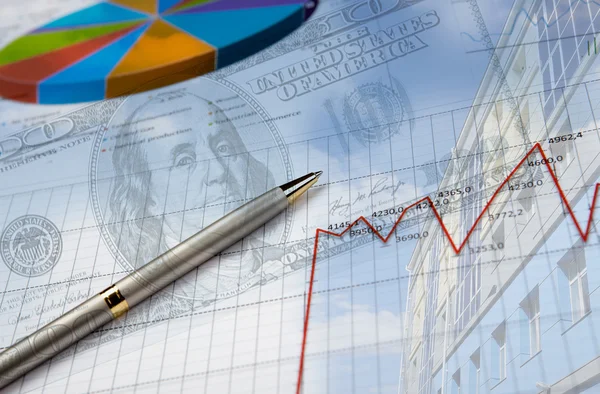 Pénzügyi és üzleti diagramok és grafikonok — Stock Fotó