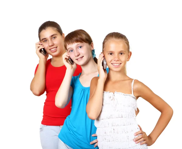 Hübsche Teenager-Mädchen mit Handy — Stockfoto