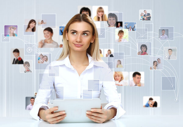 Young businesswoman making presentation