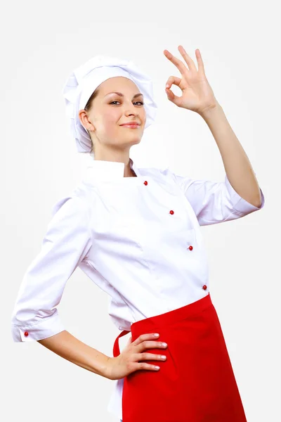 Ritratto di un giovane cuoco in uniforme — Foto Stock