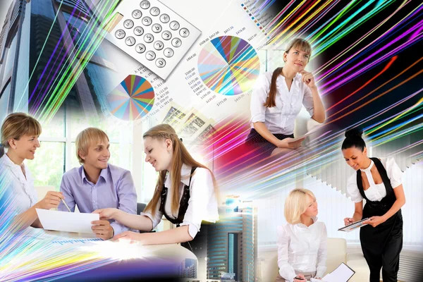 Business against IT background — Stock Photo, Image