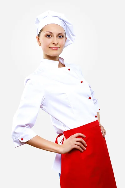 Retrato de un joven cocinero en uniforme — Foto de Stock