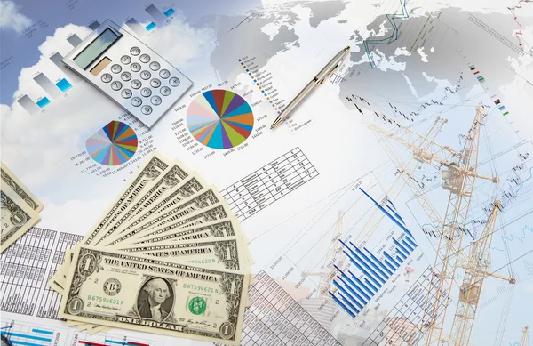 Financial and business charts and graphs — Stok fotoğraf