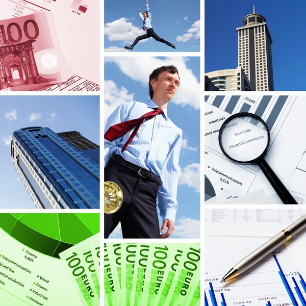 Business Collage aus einigen Business-Bildern — Stockfoto