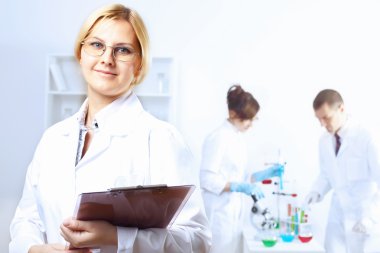 Scientists in laboratory clipart