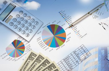 Financial and business charts and graphs