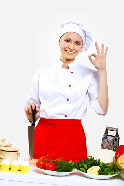 Portrait of a young cook in uniform — Stock Photo, Image