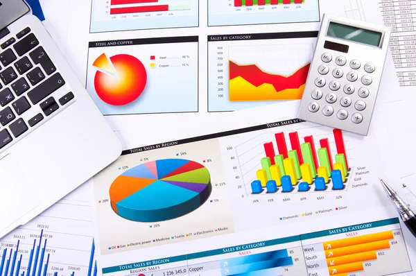 Grafiken, Diagramme, Business-Tabelle. — Stockfoto