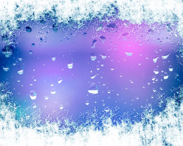 Winter background with white snowflakes — Stock Photo, Image