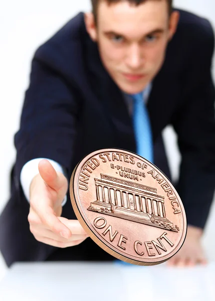 Coin as symbol of risk and luck — Stock Photo, Image