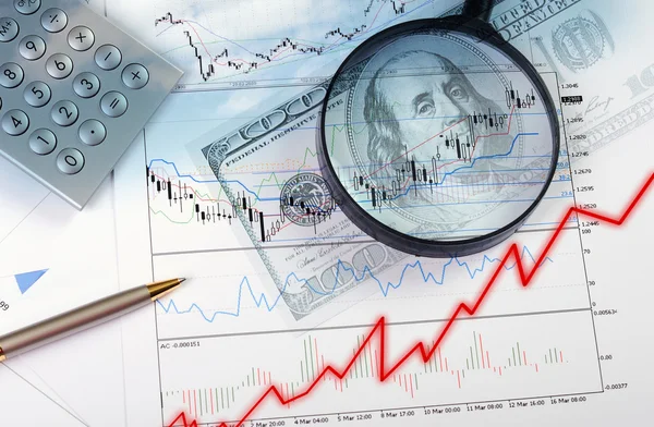 Gráficos y gráficos financieros y empresariales — Foto de Stock