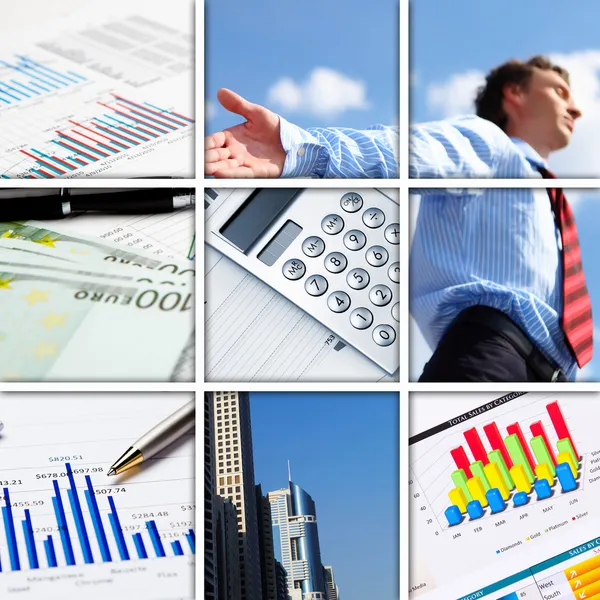 Gráficos e gráficos financeiros e de negócios — Fotografia de Stock