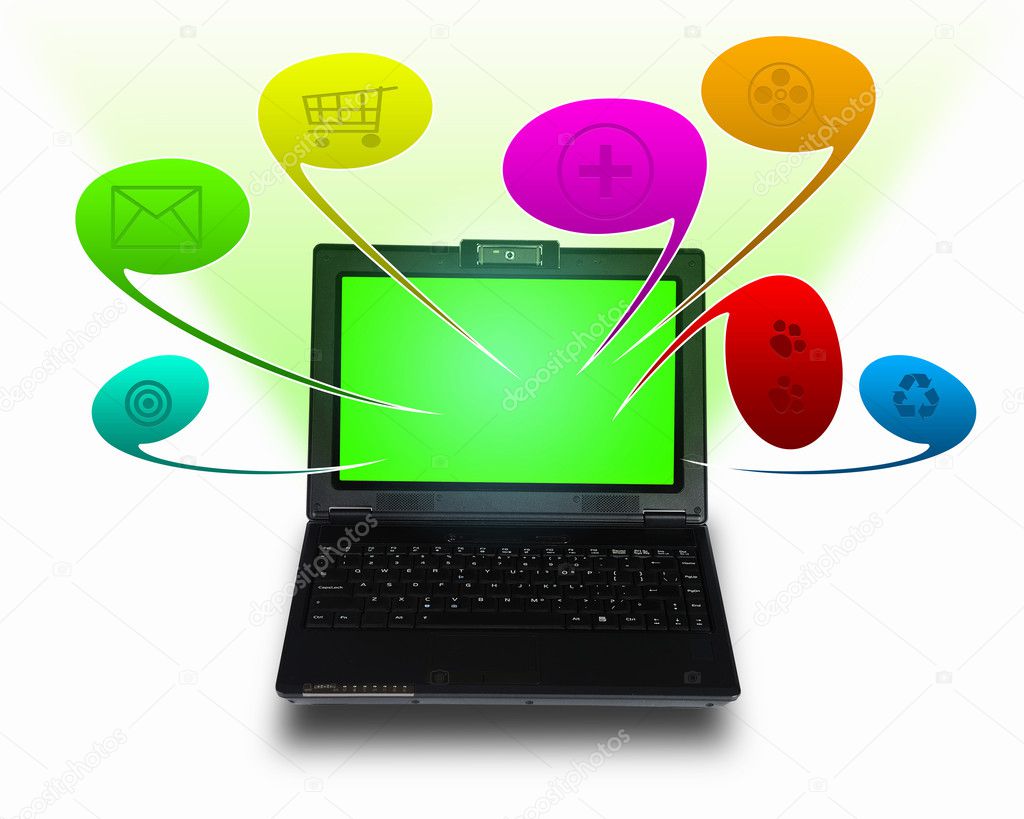 Laptop computer with symbols communication