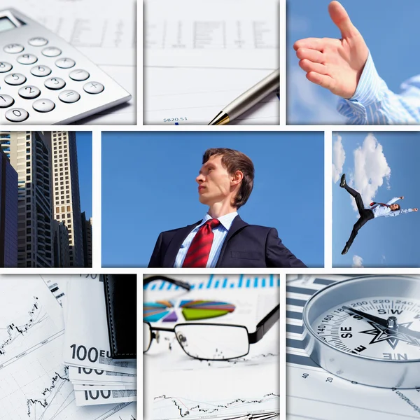 Collage de negocios de algunas fotos de negocios — Foto de Stock