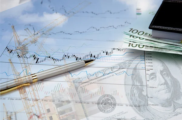 금융 및 비즈니스 차트 및 그래프 — 스톡 사진