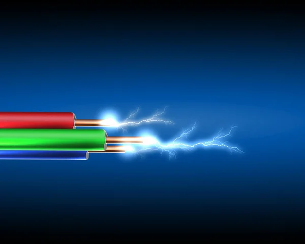 Elektromos vezetéket az elektromos áram sparkls — Stock Fotó