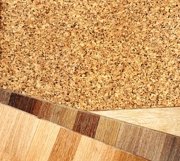 橡木实木复合地板和软木地板纹理 — 图库照片