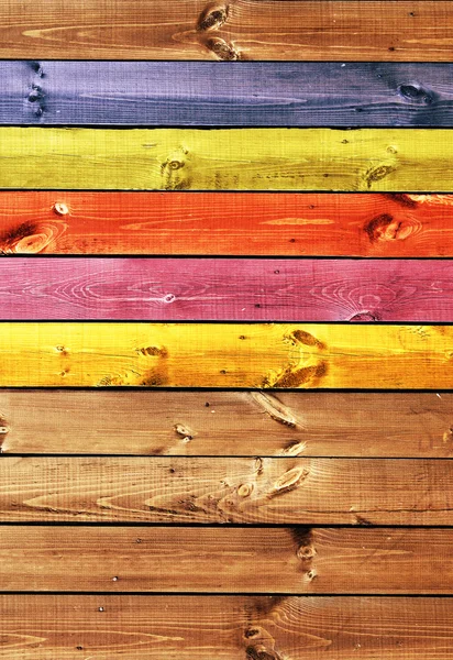 Oude houten planken van multicolor — Stockfoto