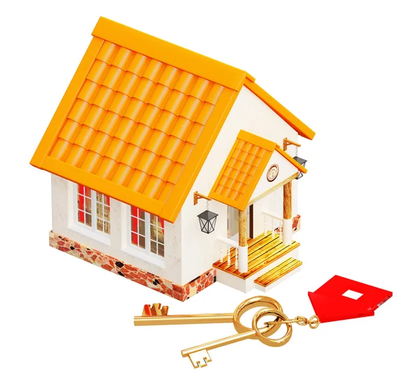 House and two gold keys — Stock Photo, Image