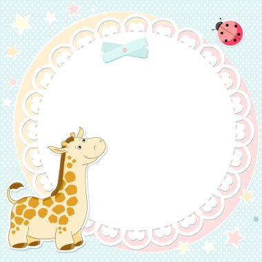 Vector background with cute giraffe clipart