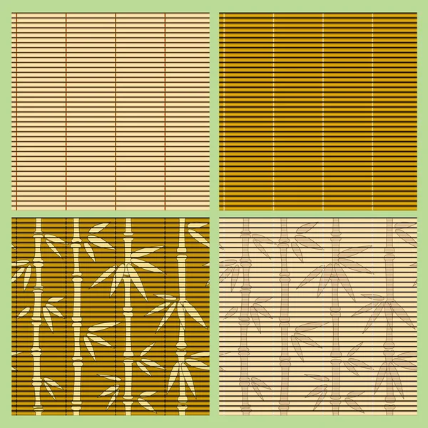 Set van naadloze bamboe patronen — Stockvector