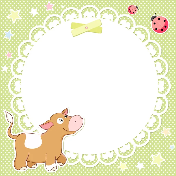Vector background with cute calf — Stock Vector