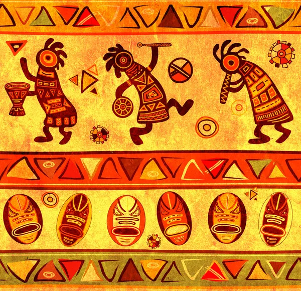 Безшовний фон з африканськими традиційними візерунками — стокове фото