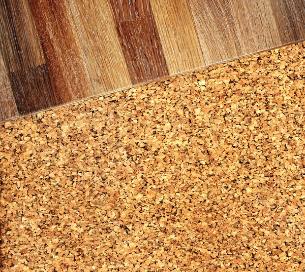 橡木实木复合地板和软木地板纹理 — 图库照片