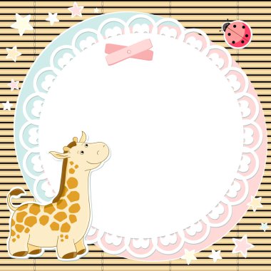 Vector background with cute giraffe clipart