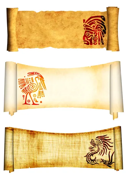 Scrolls with American Indian traditional patterns — Stock Photo, Image