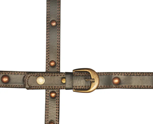 Cintura in pelle con fibbia in metallo — Foto Stock
