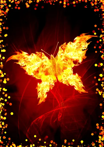 Brinnande fjäril — Stockfoto