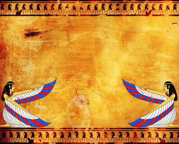 Wall with Egyptian goddess image — Stock Photo, Image