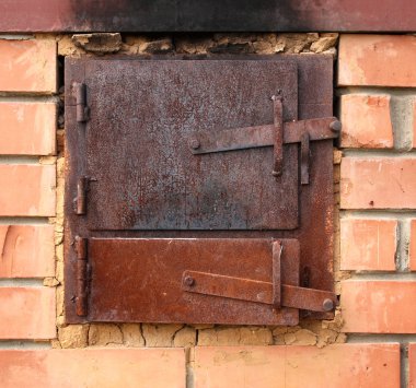 Two old furnace doors clipart