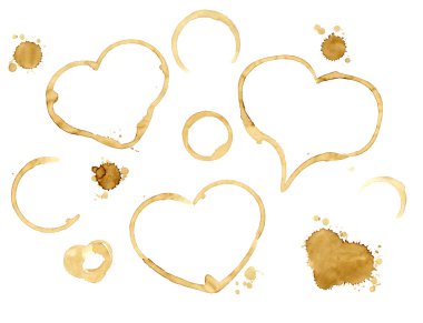 Hearts from coffee drops