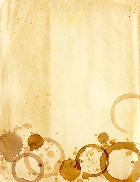 Papier textuur met druppels van koffie — Stockfoto