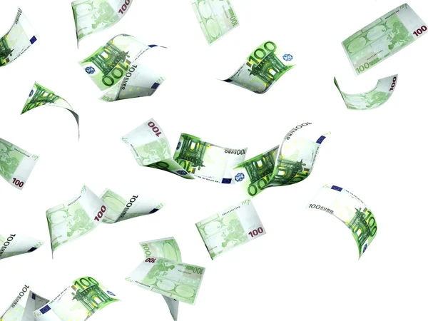 Fliegende Euro-Banknoten — Stockfoto