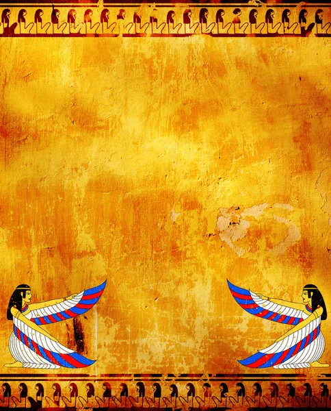 Muro con immagine dea egizia — Foto Stock