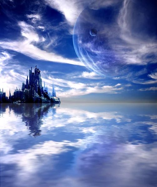 Krajobraz w fantasy planet — Zdjęcie stockowe