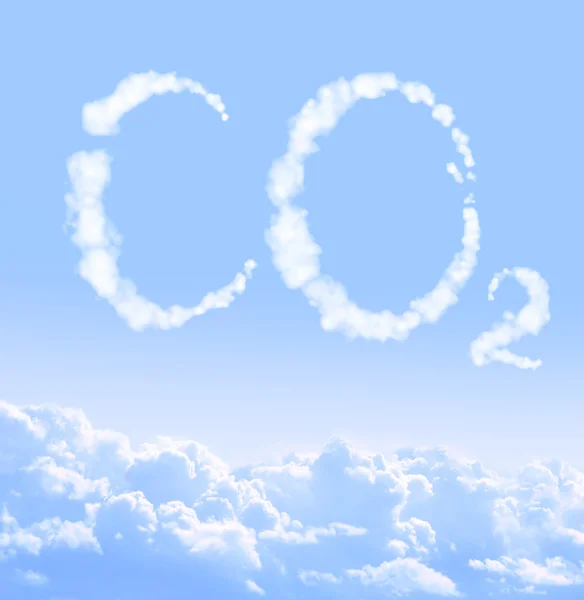 Symbool co2 afkomstig van wolken — Stockfoto