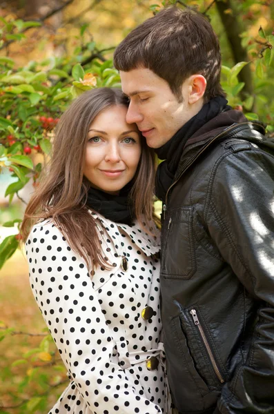 Mladý krásný pár na podzim — Stock fotografie
