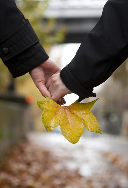 Citas pareja en otoño — Foto de Stock