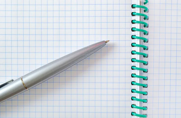Part of notebook with pen. — Stock Photo, Image