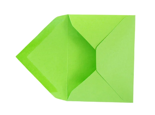 Groene geopende envelop. — Stockfoto