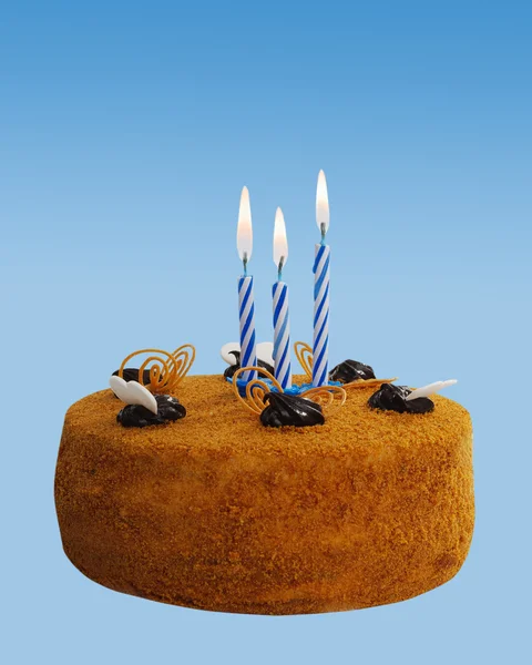 チョコレートの誕生日ケーキ. — ストック写真