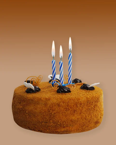 Chocolate Birthday Cake. — Stock Photo, Image