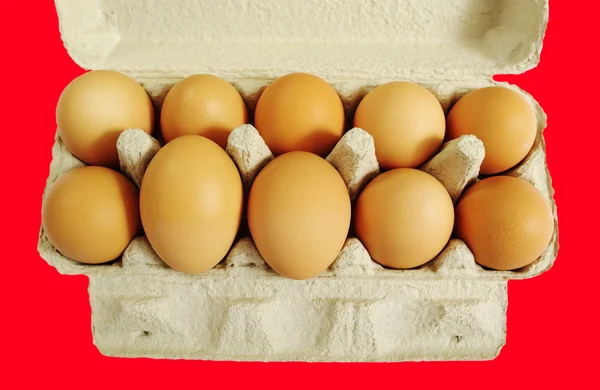 Dieci uova marroni . — Foto Stock